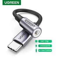 UGREEN DAC Chip USB C do 3.5mm Adapter słuchawkowy typ C do 3.5 AUX kabel Audio do Xiaomi Samsung Galaxy iPad Pro Google Pixel 1